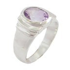 Amethyst Solitaire Moroccan Silver Purple Gemstones Eye catching Love Ring Jewellery