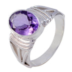 Amethyst Solitaire Egyptian 92.5 Silver Purple Gemstones Versatile Vintage Ring Jewelry