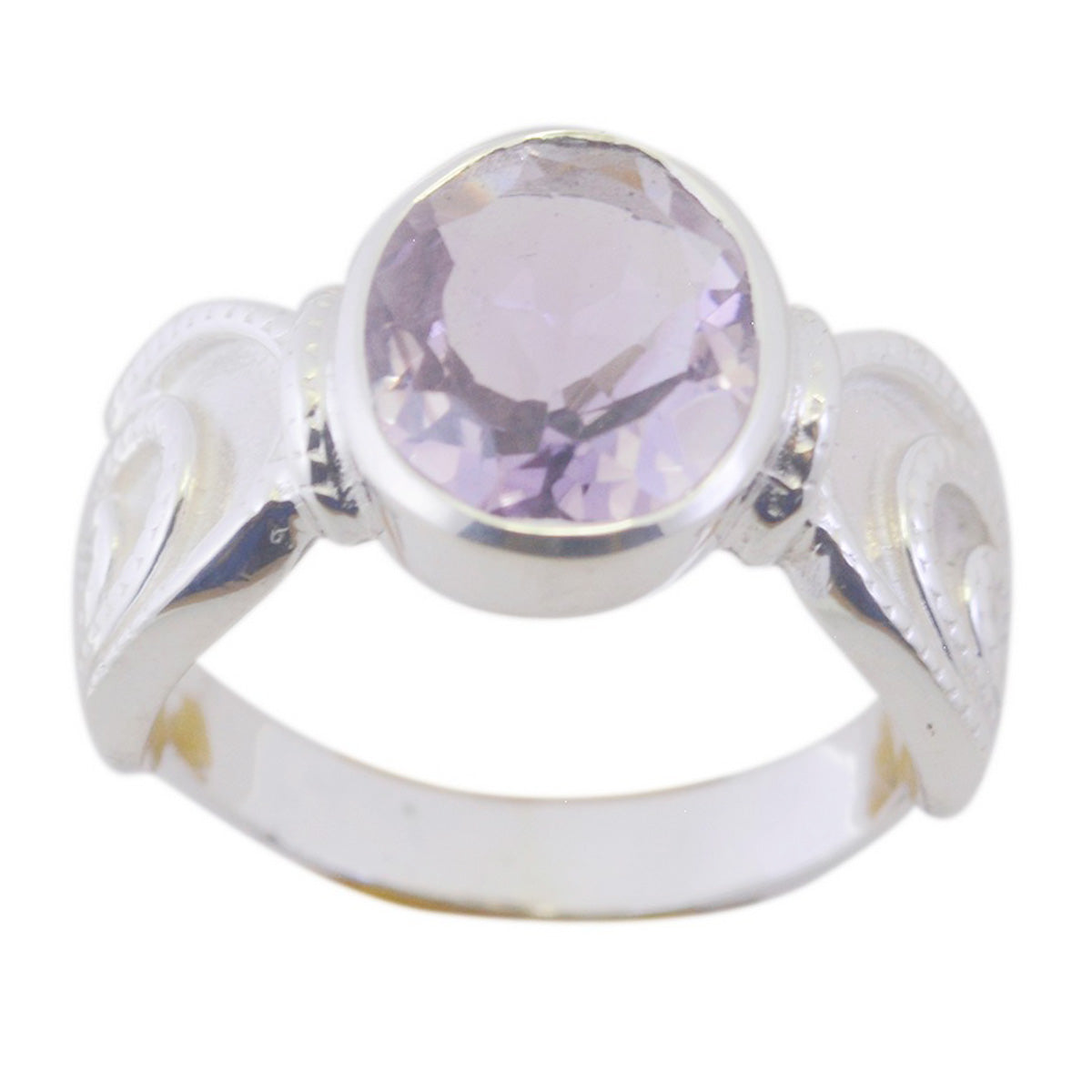 Amethyst Solitaire African 92.5 Silver Purple Gemstone Mid weight Romantic Ring Jewellery Huvudsaklig produktbild