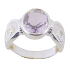 Amethyst Solitaire African 92.5 Silver Purple Gemstone Mid weight Romantic Ring Jewellery