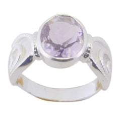 Amethyst Solitaire African 92.5 Silver Purple Gemstone Mid weight Romantic Ring Jewellery