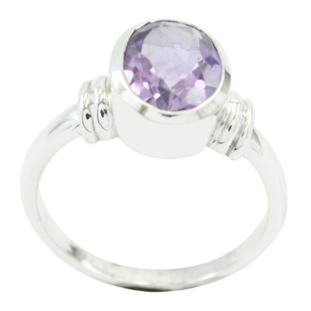 Amethyst Solitaire Indian 925 Sterling Silver Purple Gems Classic  Sophisticated Ring Jewellery