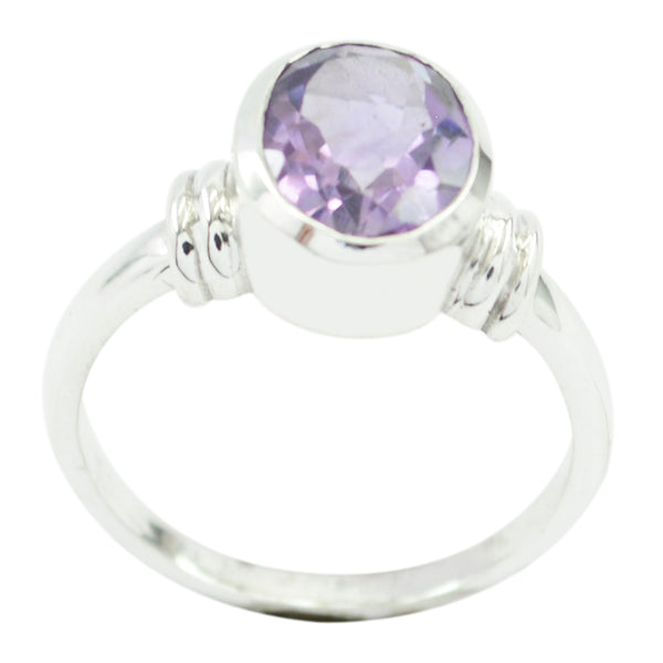 Amethyst Solitaire Indian 925 Sterling Silver Purple Gems Classic  Sophisticated Ring Jewellery