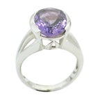 Amethyst Solitaire German 925 Silver Purple Gemstone Mid weight Fairytale Ring Jewelry