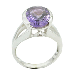 Amethyst Solitaire German 925 Silver Purple Gemstone Mid weight Fairytale Ring Jewelry