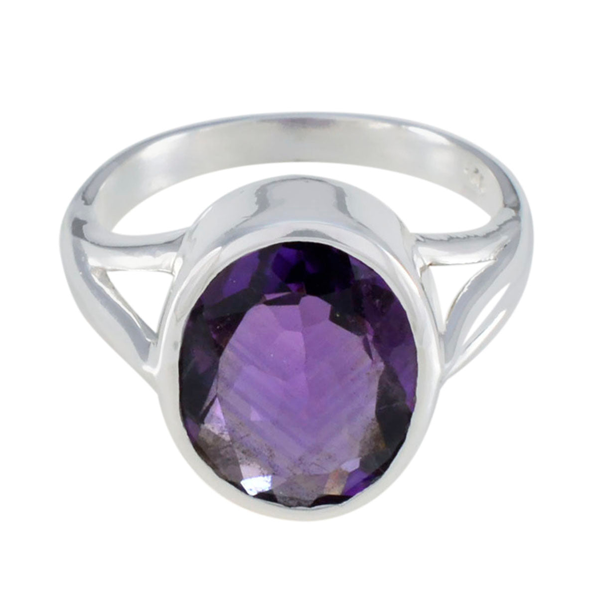 Amethyst Solitaire Russian Sterling Silver Purple Gemstone Featherlight Traditional Ring Jewelry