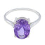 Amethyst Solitaire American Sterling Silver Purple Gems Whisper thin Modern Ring Jewellery