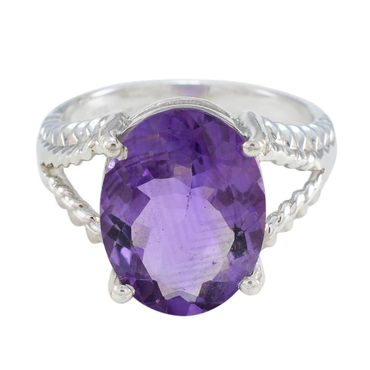 Amethyst Solitaire African 925 Sterling Silver Purple Gems Minimal Contemporary Ring Jewellery