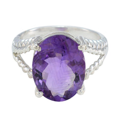 Amethyst Solitaire African 925 Sterling Silver Purple Gems Minimal Contemporary Ring Jewellery