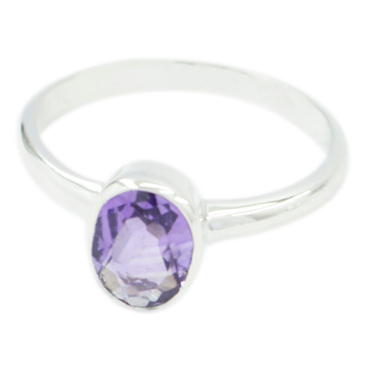 Amethyst Solitaire Japanese 925 Silver Purple Gems Delicate Fairytale Ring Jewelry Huvudsaklig produktbild