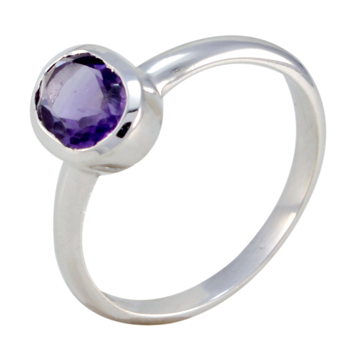 Amethyst Solitaire Japanese 925 Silver Purple Gems Delicate Fairytale Ring Jewelry