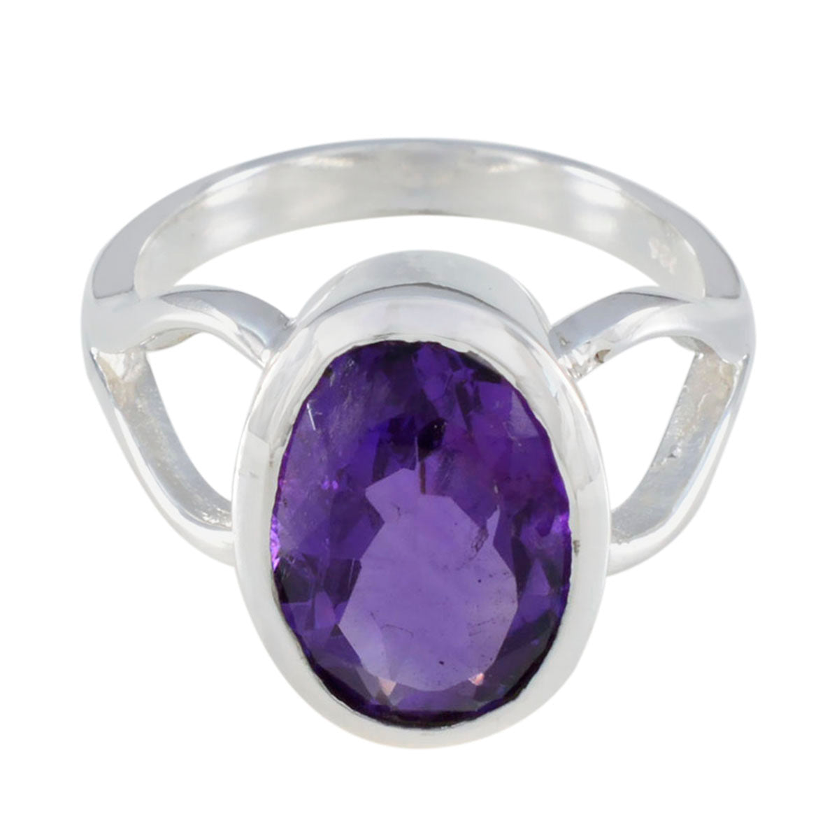 Amethyst Solitaire Egyptian 925 Silver Purple Gemstone Mid weight Sophisticated Ring Jewellery