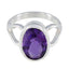 Amethyst Solitaire Egyptian 925 Silver Purple Gemstone Mid weight Sophisticated Ring Jewellery