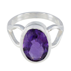 Amethyst Solitaire Egyptian 925 Silver Purple Gemstone Mid weight Sophisticated Ring Jewellery