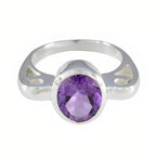 Amethyst Solitaire African Sterling Silver Purple Gemstones Mid weight Graceful Ring Jewellery