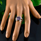 Amethyst Solitaire Egyptian 925 Sterling Silver Purple Gemstones Eye catching valentine Ring Jewelry