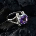 Amethyst Solitaire Egyptian 925 Sterling Silver Purple Gemstones Eye catching valentine Ring Jewelry