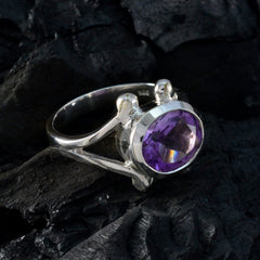 Amethyst Solitaire Egyptian 925 Sterling Silver Purple Gemstones Eye catching valentine Ring Jewelry