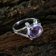 Amethyst Solitaire Egyptian 925 Sterling Silver Purple Gemstones Eye catching valentine Ring Jewelry