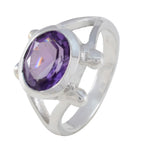 Amethyst Solitaire Egyptian 925 Sterling Silver Purple Gemstones Eye catching valentine Ring Jewelry