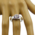 Amethyst Solitaire Egyptian Silver Purple Gems Mid weight Graceful Ring Jewellery
