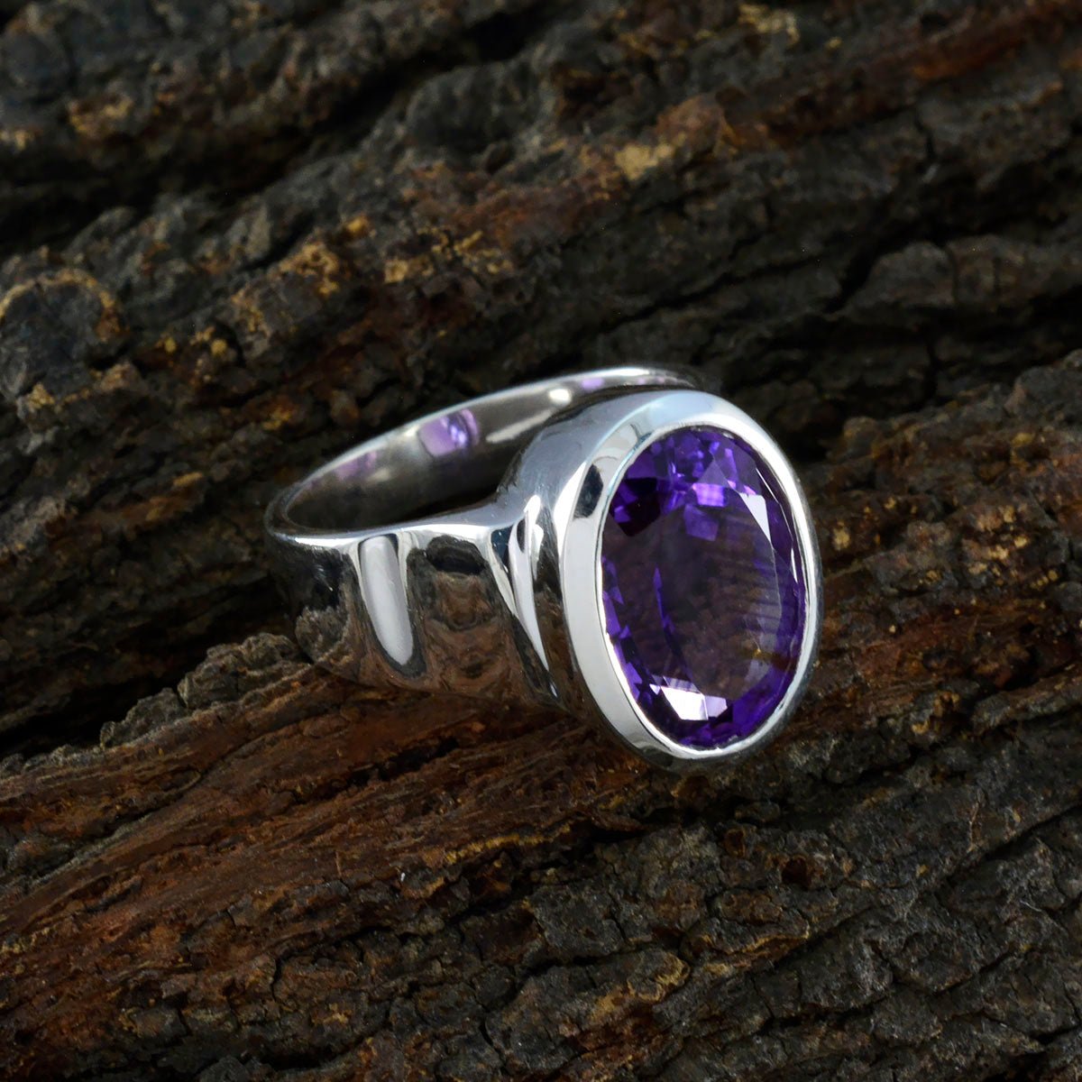 Amethyst Solitaire Spanish Sterling Silver Purple Gemstones Statement Heritage Ring Jewellery