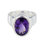 Amethyst Solitaire Spanish Sterling Silver Purple Gemstones Statement Heritage Ring Jewellery