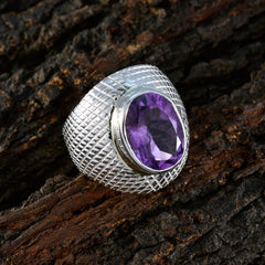 Amethyst Solitaire Moroccan Silver Purple Gemstones Versatile engravings Ring Jewelry