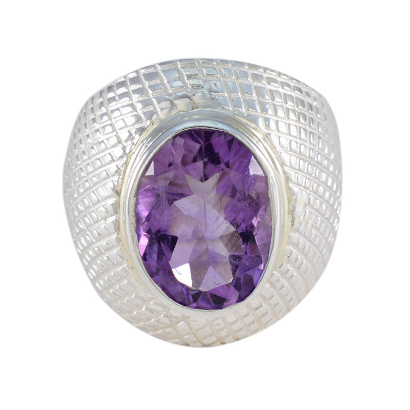 Amethyst Solitaire Moroccan Silver Purple Gemstones Versatile engravings Ring Jewelry Главное изображение товара