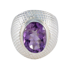 Amethyst Solitaire Moroccan Silver Purple Gemstones Versatile engravings Ring Jewelry