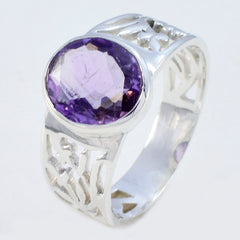 Amethyst Solitaire Latin American Sterling Silver Purple Gemstone Eye catching Filigree Ring Jewellery