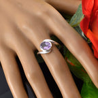 Amethyst Solitaire Indian 925 Silver Purple Gems Featherlight Ethnic Ring Jewelry