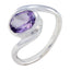 Amethyst Solitaire Indian 925 Silver Purple Gems Featherlight Ethnic Ring Jewelry