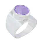 Amethyst Solitaire Egyptian 92.5 Silver Purple Gemstone Versatile Armor Ring Jewelry