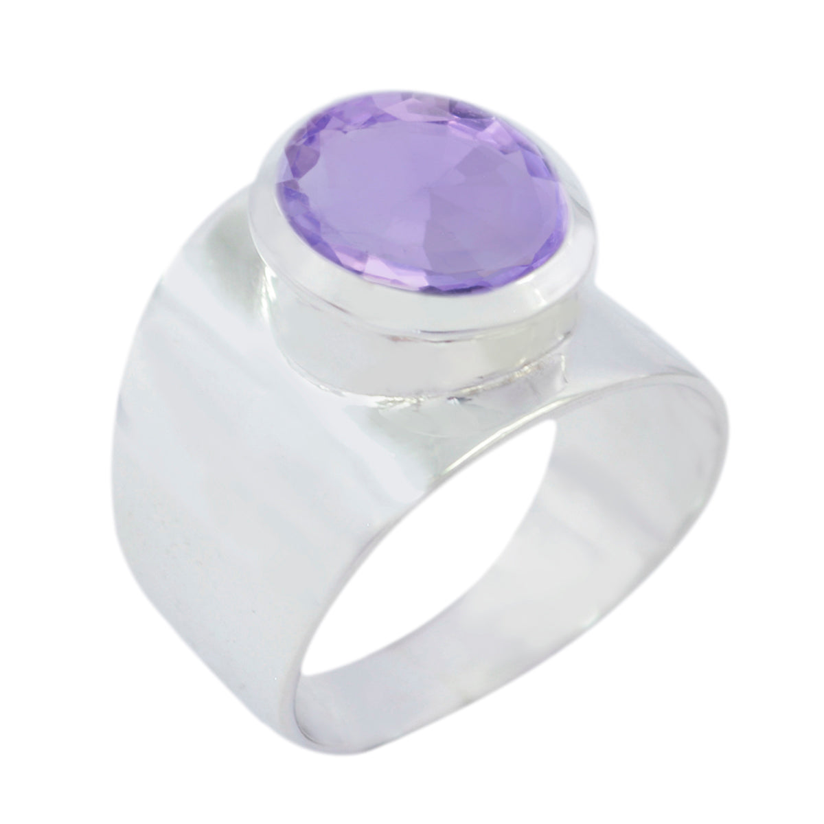 Amethyst Solitaire Egyptian 92.5 Silver Purple Gemstone Versatile Armor Ring Jewelry