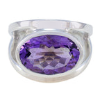 Amethyst Solitaire Indian Sterling Silver Purple Gemstones Essential  Contemporary Ring Jewelry
