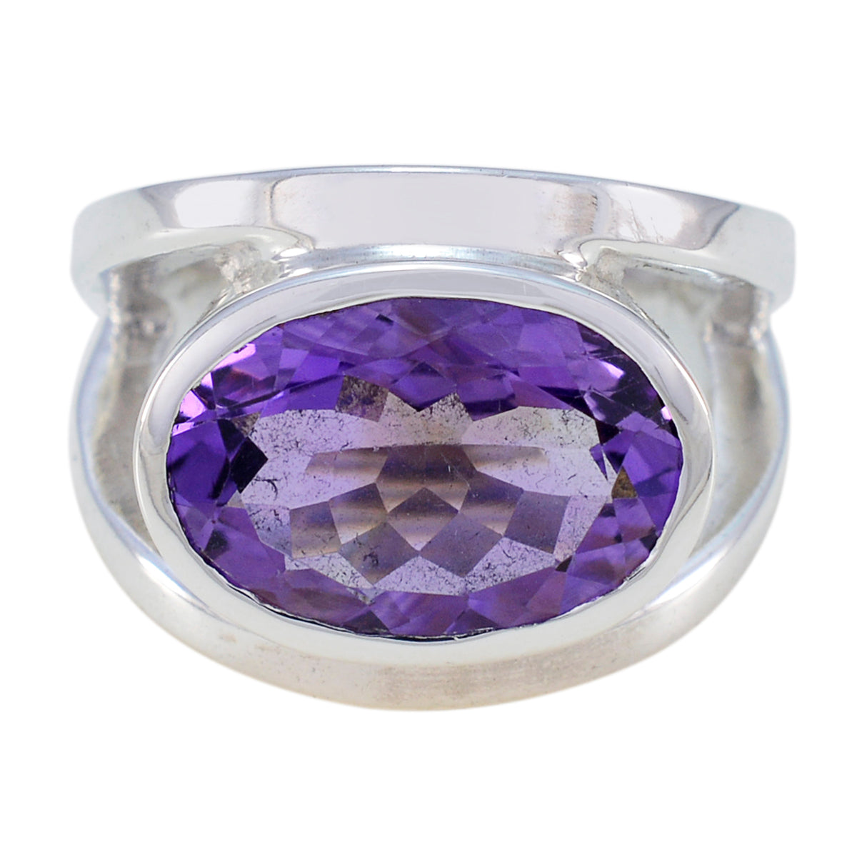 Amethyst Solitaire Indian Sterling Silver Purple Gemstones Essential  Contemporary Ring Jewelry