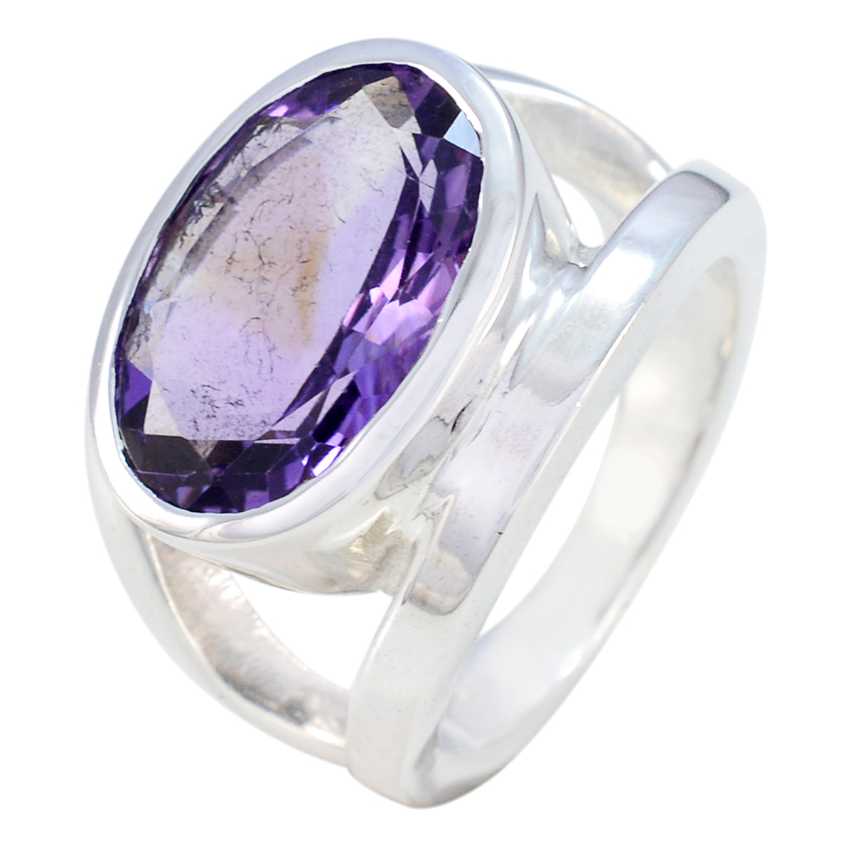 Amethyst Solitaire Indian Sterling Silver Purple Gemstones Essential  Contemporary Ring Jewelry