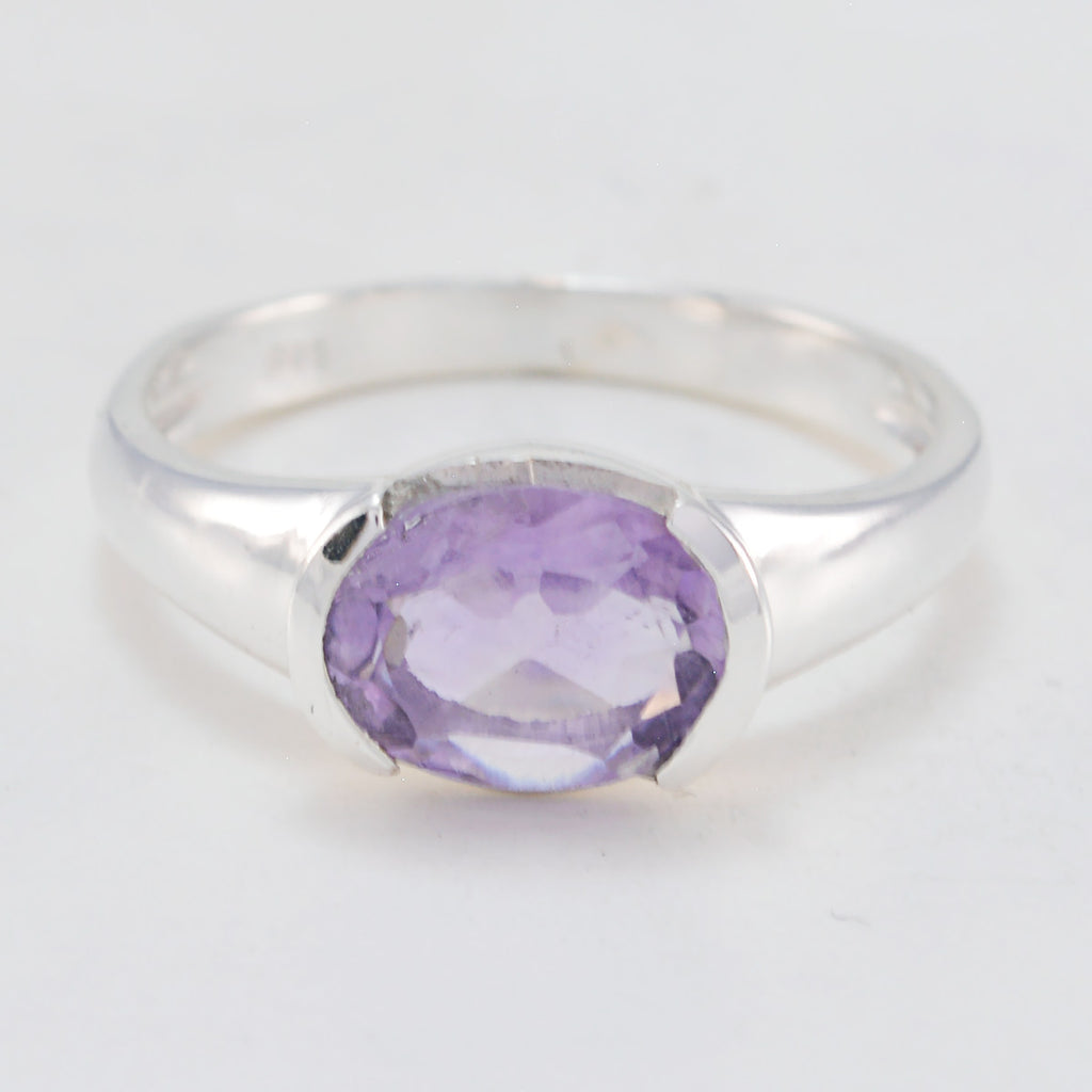 Amethyst Solitaire Japanese 92.5 Silver Purple Gemstone Delicate Fairytale Ring Jewellery