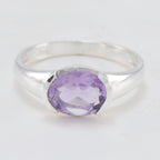 Amethyst Solitaire Japanese 92.5 Silver Purple Gemstone Delicate Fairytale Ring Jewellery