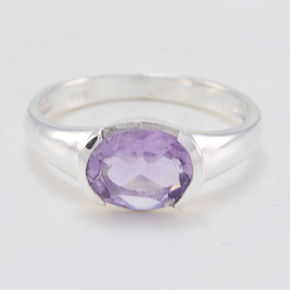 Amethyst Solitaire Japanese 92.5 Silver Purple Gemstone Delicate Fairytale Ring Jewellery