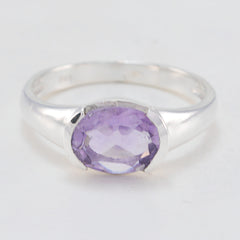 Amethyst Solitaire Japanese 92.5 Silver Purple Gemstone Delicate Fairytale Ring Jewellery