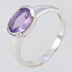 Amethyst Solitaire Japanese 92.5 Silver Purple Gemstone Delicate Fairytale Ring Jewellery