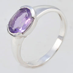 Amethyst Solitaire Japanese 92.5 Silver Purple Gemstone Delicate Fairytale Ring Jewellery