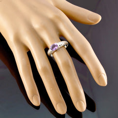Amethyst Solitaire Japanese 925 Sterling Silver Purple Gems Whisper thin Modern Ring Jewelry