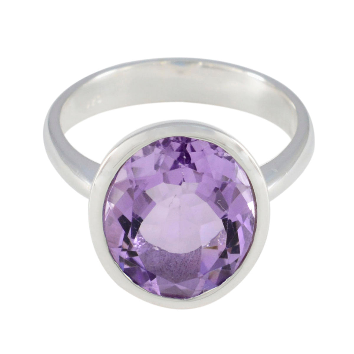 Bague minimaliste ethnique en argent sterling 925 avec solitaire améthyste et pierre précieuse violette Image secondaire du produit