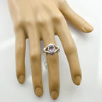 Amethyst Solitaire Indian Silver Purple Gemstone Slim Cultural Ring Jewelry