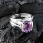 Amethyst Solitaire Indian Sterling Silver Purple Gemstones Versatile Cultural Ring Jewelry