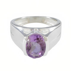 Amethyst Solitaire Indian Sterling Silver Purple Gemstones Versatile Cultural Ring Jewelry