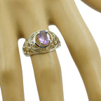 Amethyst Solitaire Italian Silver Purple Gemstones Whisper thin Filigree Ring Jewellery